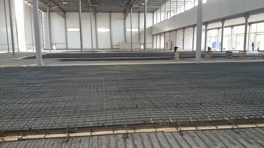 Промышленные армированные бетонные полы