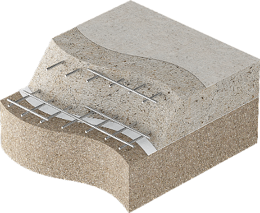 арматурный каркас, упрочненный верхний слой у бетонной плиты